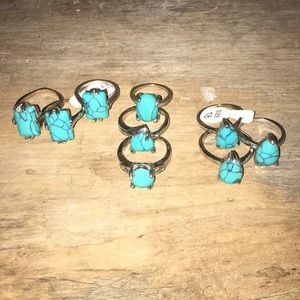 Lit of 9 varying sized Turquoise costume jewelry